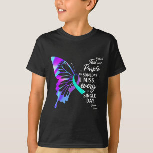Ik Draag Blauwgroen Paars voor Memorial Suicide Pr T-shirt