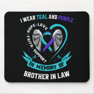 Ik Draag Blauwgroen Paarse Suicide Awareness Shirt Muismat