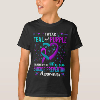 Ik Draag Blauwgroen Paarse voor mijn zoontje zelfm T-shirt