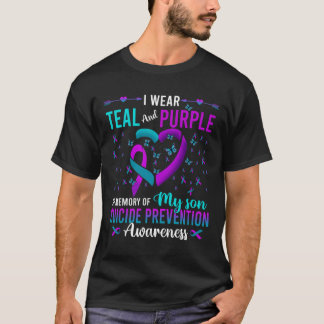 Ik Draag Blauwgroen Paarse voor mijn zoontje zelfm T-shirt