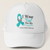 Ik Draag Blauwgroen ribbon-dochter ovariumkanker Trucker Pet (Voorkant)