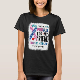 Ik Draag Blauwgroen roze blauwe vriend Thyroid Awa T-shirt