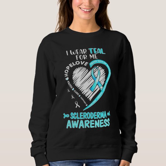 Ik Draag Blauwgroen voor me Scleroderma Awareness  Trui (Voorkant)