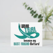 Ik Draag Blauwgroen voor mijn beste vriend 33 OVAR Briefkaart (Staand voorkant)