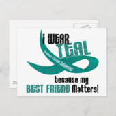 Ik Draag Blauwgroen voor mijn beste vriend 33 OVAR Briefkaart (Voorkant / Achterkant)