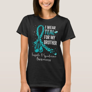 Ik Draag Blauwgroen voor mijn broer Fragile X Synd T-shirt