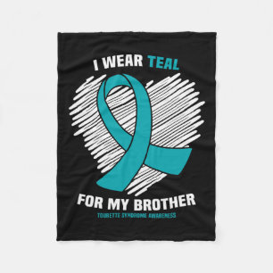 Ik Draag Blauwgroen voor mijn Broer Tourette Syndr Fleece Deken