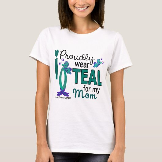 Ik Draag Blauwgroen voor mijn moeder 27 ovariumkan T-shirt (Voorkant)