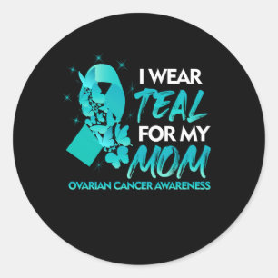 Ik Draag Blauwgroen voor mijn moeder Ovarium Cance Ronde Sticker