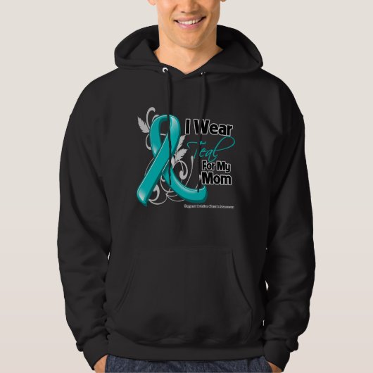 Ik Draag Blauwgroen voor mijn moeder - ovariumkank Hoodie (Voorkant)