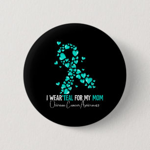 Ik Draag Blauwgroen voor mijn moeder ovariumkanker Ronde Button 5,7 Cm