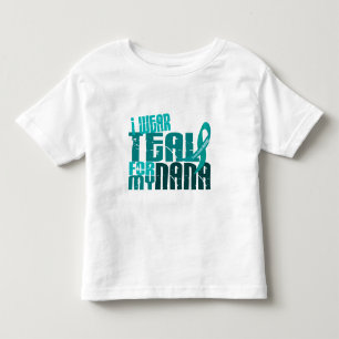Ik Draag Blauwgroen voor mijn Nana 6.4 Ovariumkank Kinder Shirts