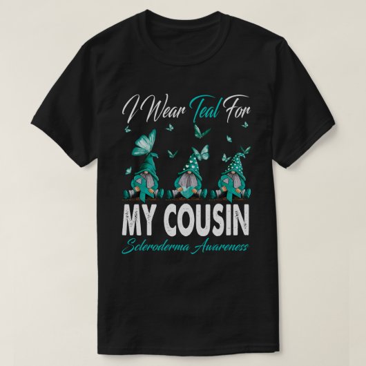 Ik Draag Blauwgroen voor mijn neef Scleroderma Awa T-shirt (Design voorkant)