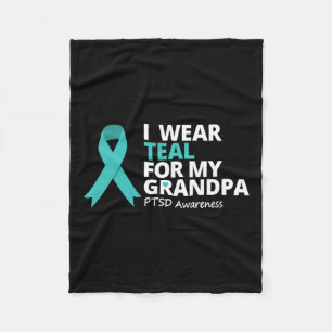 Ik Draag Blauwgroen voor mijn opa PTSS Blauwgroen  Fleece Deken