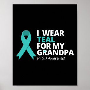 Ik Draag Blauwgroen voor mijn opa PTSS Blauwgroen Poster