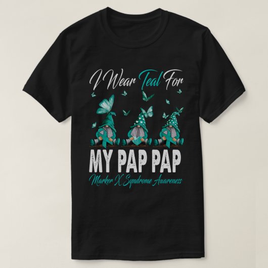 Ik Draag Blauwgroen voor mijn PAP-marker X-syndroo T-shirt (Design voorkant)