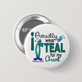 Ik Draag Blauwgroen voor mijn tante 27 ovariumkank Ronde Button 5,7 Cm (Voorkant /achterkant)