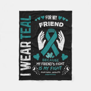 Ik Draag Blauwgroen voor mijn vriend Ovarian Cance Fleece Deken
