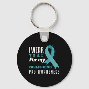 Ik Draag Blauwgroen voor mijn Vriendin polycystic Sleutelhanger