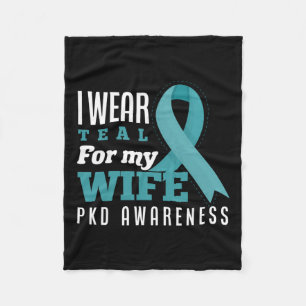 Ik Draag Blauwgroen voor mijn vrouw Polycystic Kid Fleece Deken