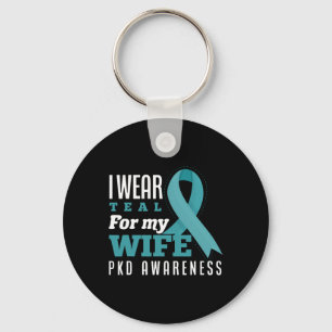 Ik Draag Blauwgroen voor mijn vrouw Polycystic Kid Sleutelhanger
