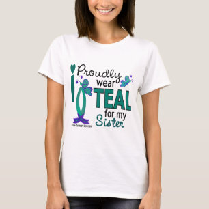 Ik Draag Blauwgroen voor mijn zuster 27 ovariumkan T-shirt