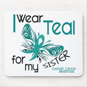Ik Draag Blauwgroen voor mijn zuster 45 ovariumkan Muismat