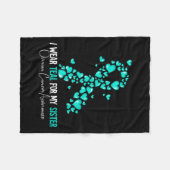 Ik Draag Blauwgroen voor mijn zuster Ovarium Cance Fleece Deken (Voorkant (Horizontaal))