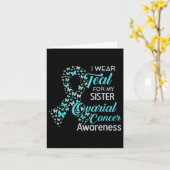 Ik Draag Blauwgroen voor mijn zuster Ovarium Cance Kaart (Gele Bloem)