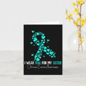 Ik Draag Blauwgroen voor mijn zuster Ovarium Cance Kaart (Gele Bloem)