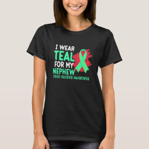 Ik Draag Blauwgroen voor Nephew Food Allergy Aware T-shirt