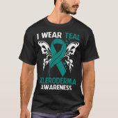 Ik Draag Blauwgroen voor scleroderma-bewustzijn T-shirt (Voorkant)