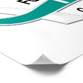 Ik Draag Blauwgroen White 42 Me Cervical Cancer Poster (Hoek)