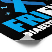 Ik Draag Blu voor mijn vriend Diabetes Awareness Poster (Hoek)