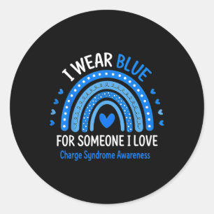 Ik Draag Blue Charge Syndrome Awareness Blue Rainb Ronde Sticker