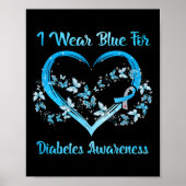 Ik Draag Blue for Diabetes Awareness Moederdag CC Poster (Voorkant)