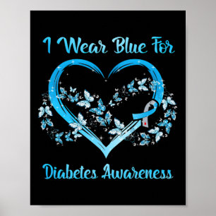 Ik Draag Blue for Diabetes Awareness Moederdag CC Poster