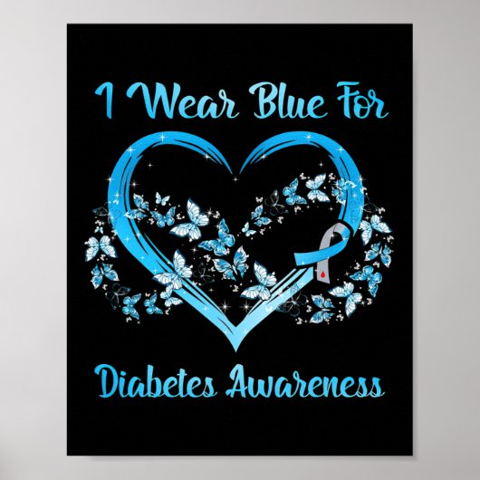Ik Draag Blue for Diabetes Awareness Moederdag CC Poster (Voorkant)