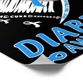 Ik Draag Blue for Me Diabetes Awareness Blue Ribbo Poster (Hoek)