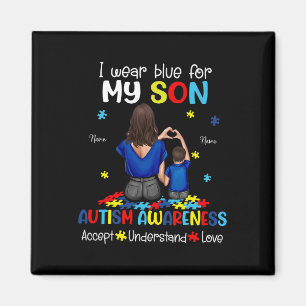 Ik Draag Blue for My Son Autism Awareness 1 Magneet