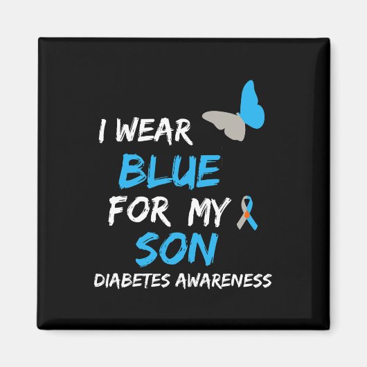 Ik Draag Blue for My Son Diabetes Awareness Ribbon Magneet (Voorkant)
