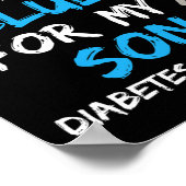 Ik Draag Blue for My Son Diabetes Awareness Ribbon Poster (Hoek)