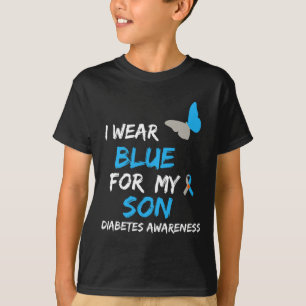 Ik Draag Blue for My Son Diabetes Awareness Ribbon T-shirt