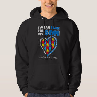 Ik Draag Blue for My Son Heart Autism Awareness Mo Hoodie