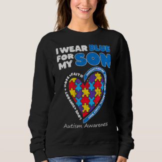 Ik Draag Blue for My Son Heart Autism Awareness Mo Trui