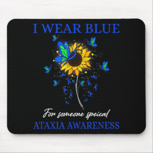 Ik Draag Blue voor Ataxia Awareness Sunflower T-Sh Muismat