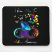 Ik Draag Blue voor Autism Awareness shirt Puzzle M Muismat (Voorkant)