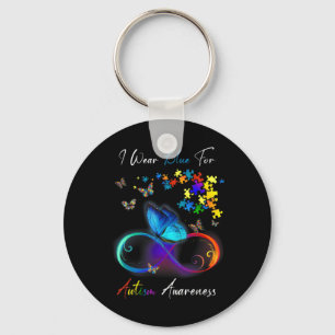Ik Draag Blue voor Autism Awareness shirt Puzzle M Sleutelhanger