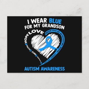 Ik Draag Blue voor mijn kleinzoon Autism Awareness Briefkaart