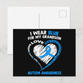 Ik Draag Blue voor mijn kleinzoon Autism Awareness Briefkaart (Voorkant / Achterkant)